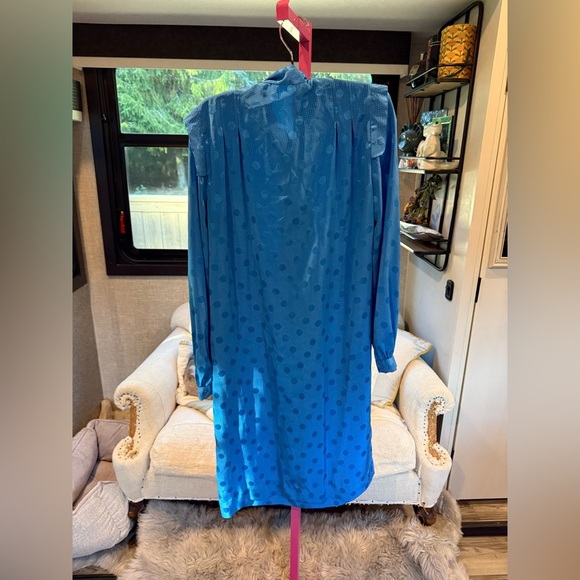 Vintage Elegant Blue Polka Dot Dress size 4 - Picture 2 of 5